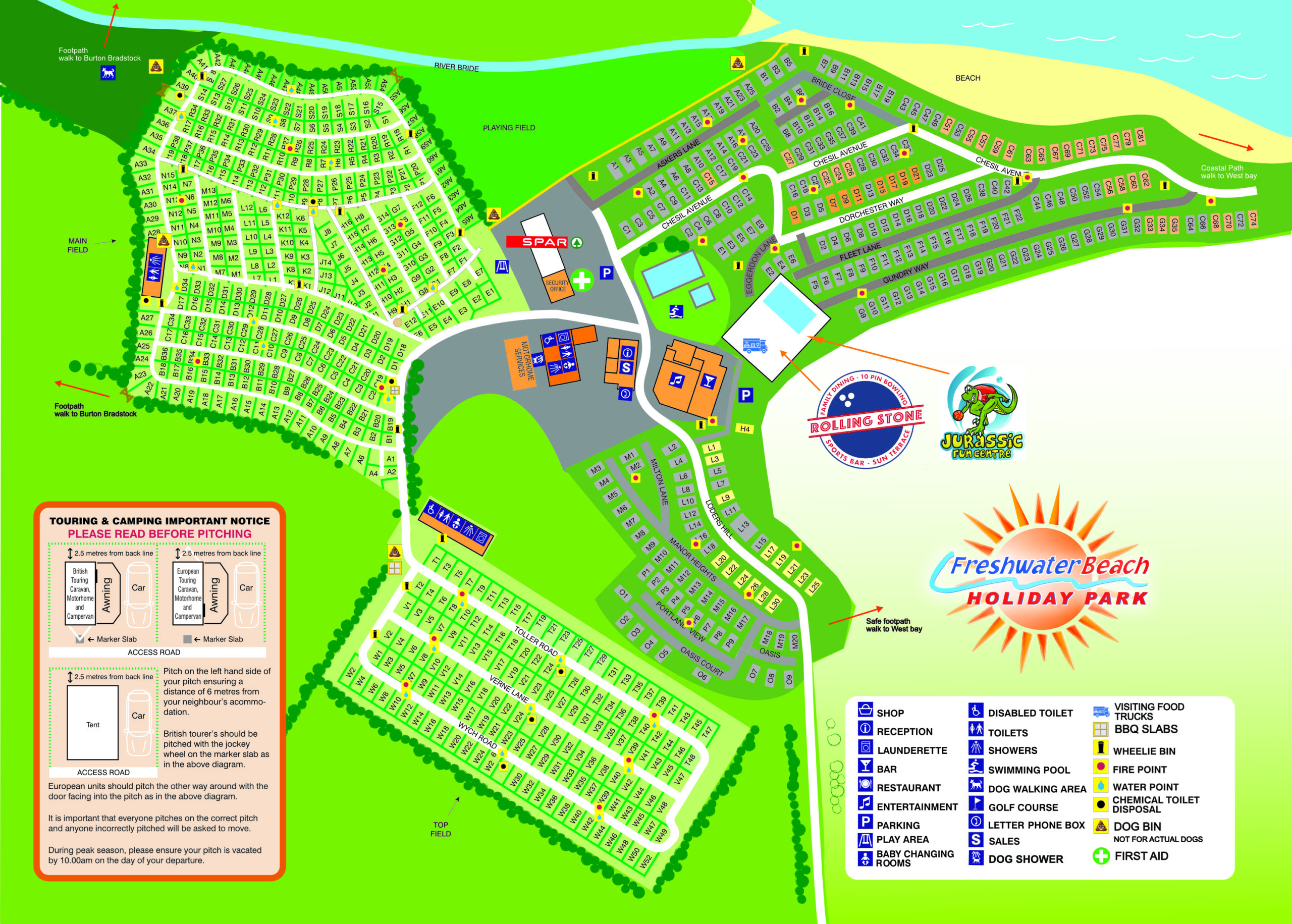 Freshwater Beach Holiday park map